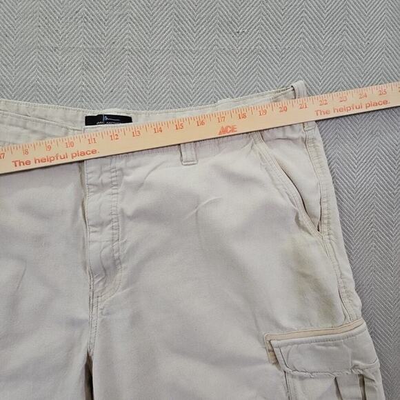 Marc Anthony Linen Blend Cargo Shorts Men's 40 Beige 6 Pockets 11" Inseam - Picture 3 of 11